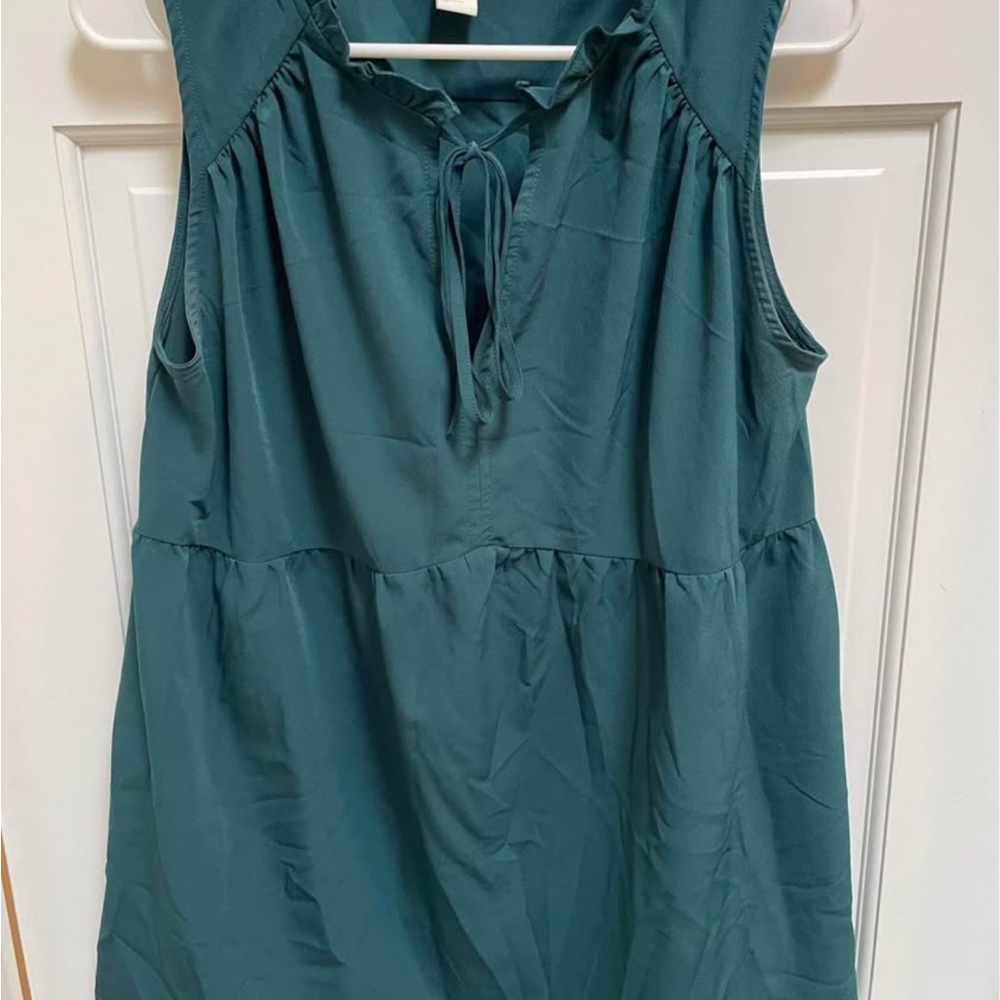 Teal Sleeveless Maternity Blouse